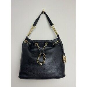 Michael Michael Kors Franklie Convertible Bucket Bag Pebbled Leather Gold Chain